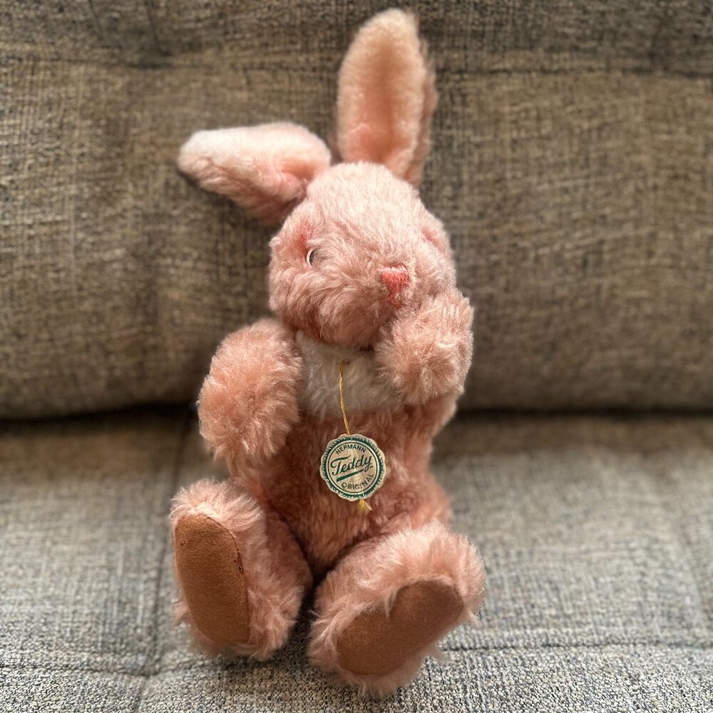 Vintage Herman Teddy Mohair Bunny Rabbit w Tags